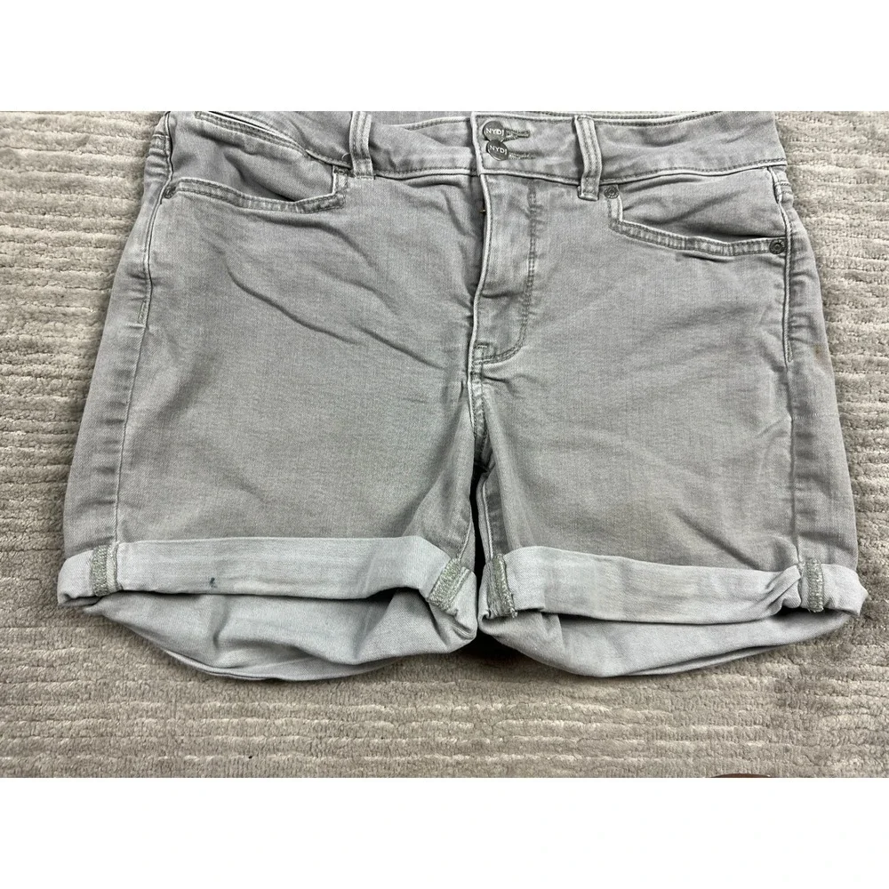 NYDJ Denim Shorts Womens 6 Grey‎ Lift Tuck Technology Cuffed Casual 5-Pocket